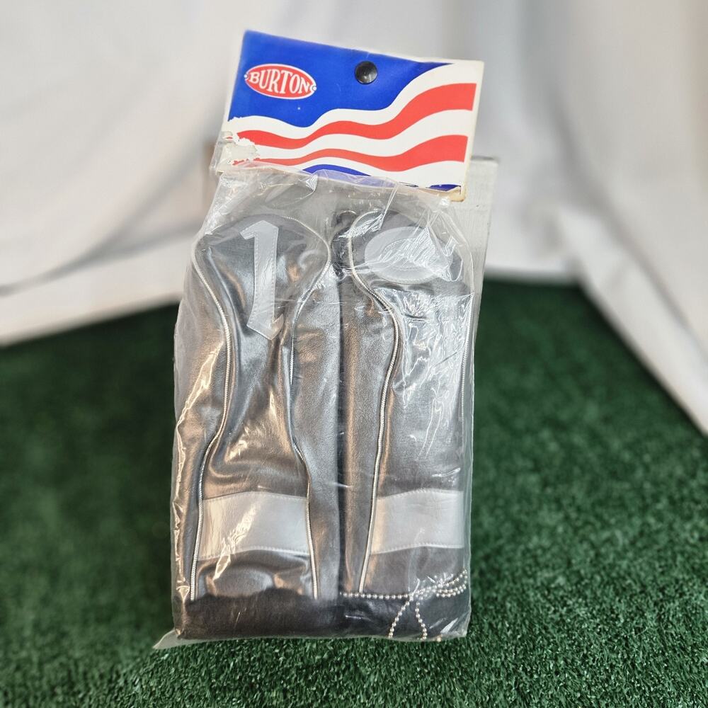 Vintage Burton Golf Head Covers New Old Stock Gray/Silver/Black USA Set of 4